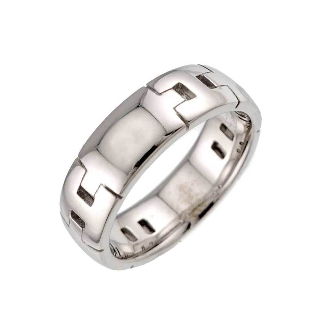 HERMES 18k Silver Ring #50